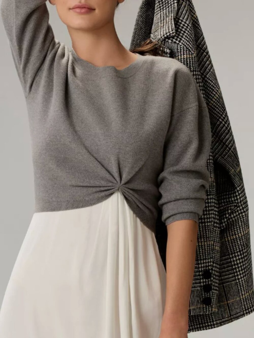NWOT - Anthropologie Twisted Grey Sweater